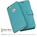 AMOVO Case for iPhone 6 Plus [2 in 1], Vegan Leather 2 in 1 Folio Detachable Wallet Case with Box for iPhone 6 Plus/iPhone 6s Plus case (iPhone 6 Plus/6s Plus(5.5'') Aqua)