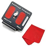 40mm Universal Arca Swiss Quick Release Plate for Tripod Ball Head with Hand-Adjustable Stainless Steel Screw & Removable Rear Stopper - Black Color by Breakthrough Photography