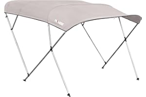 RKV86 Bimini Top for Boat, Boat Awning, 600D Polyester Oxford Fabric Boat Canopy, for Boats from 67 inches to 72 inches in Width(Silver Gray, 4 Bow)