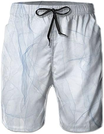 Kijq12h23 Man's Blur Line Floral Volley Leisure Shorts L