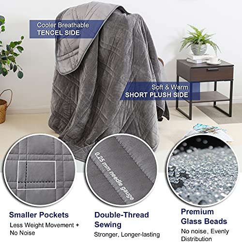 Reversible Weighted Blanket King Size 25lbs(88''x104'', All Season Use