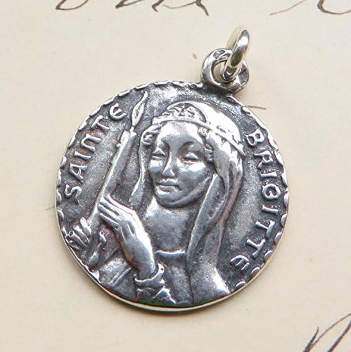 St Brigid / Bridget Medal - Patron of babies &amp; midwives - Antique Reproduction