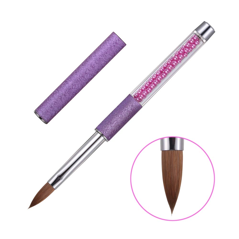 Nail Art Brush 3D Nail Painting Brushes Acrylic Konlinsky Sable Hair with Pearl Decoration Handle Pen 10# (PearlAcrylic)