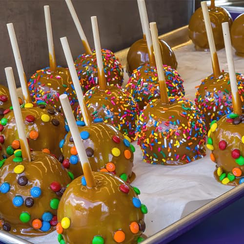 HANSGO 180PCS Candy Apple Skewers Sticks, Thickened Bamboo Sticks for Caramel Apple Semi-point Sticks Corn Dog Sticks Lollipop Sticks Sausage Meat Fruit Chocolate Fountain Skewers