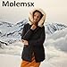 Molemsx Women's Padded Jacket, Ladies Fur Hooded Thickened Vegan Down Long Parka Winter Outwear Warm Puffer Coat XS-XXL