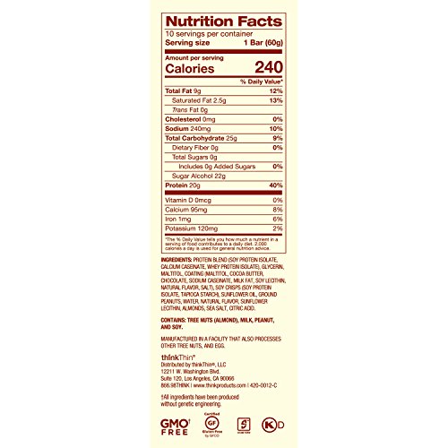 think! High Protein Bars Chocolate Strawberry, 20g Protein, 0g Sugar