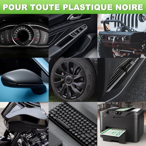 Black Plastic Renovator, Premium Formula Waterproof, Increases Shine & UV Resistant for Car Renovator Exterior and Interior Plastic Polish