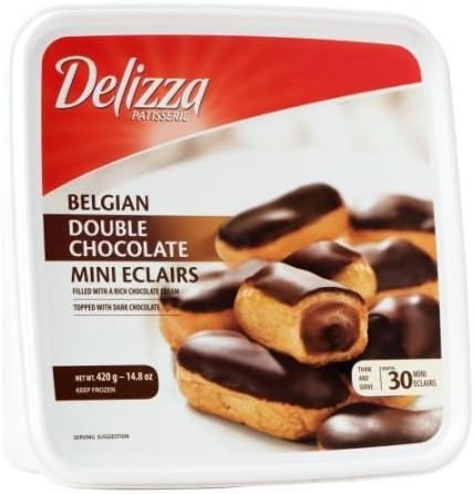 Delizza Double Chocolate Mini Eclairs, 14.8 Ounce - 30 per pack -- 6 packs per case.