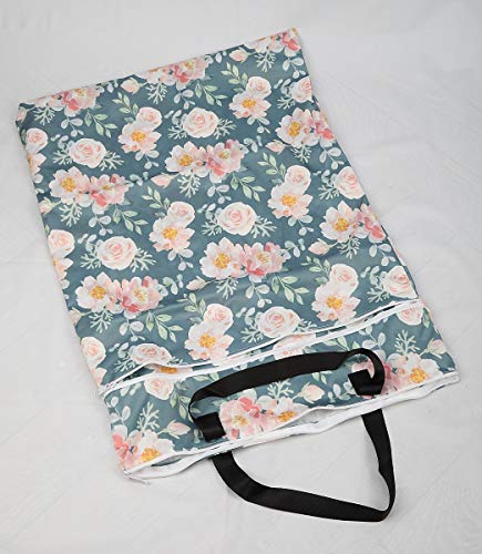 Large Hanging Wet/Dry Cloth Diaper Pail Bag for Reusable Diapers or Laundry (Rose) - Thumbnail 3