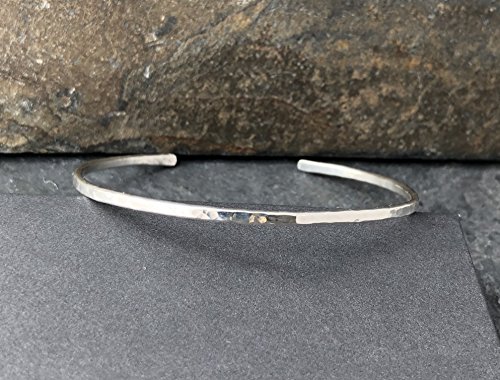 Sterling Silver Hammered Thin Cuff Stacking Bracelet