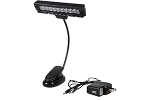 Music Stand Light, Portable 10 LED Clip on Music Stand Clamp Light Bedroom Desk Reading Book Lamp AC 110V-220V for Pianos Orc