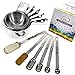 Stainless Steel Measuring Cups and Spoons Set - 12 Piece Stacking Kitchen Measuring Set, Featuring 6 Cups with Pour Spouts and 6 Special Narrow Design Spoons