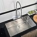 VAPSINT JZX005S Modern Commercial 32 Inch Drop In Stainless Steel Single Bowl Undermount Kitchen Sinks, 18 Gauge Bar Sink with Gifts Suit for Kitchen Faucet