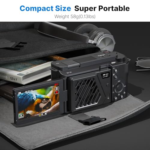 Camera Cooling Fan, Mini Intelligent Cooling Fan with Spring Telescopic Mount, Adjustable Real-time Monitoring and Type-C Charging Port, Compatible with Sony with Canon with FUJIFILM(Black)