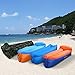 Inflatable Lounger, Air sofa, Fast Inflate by Wind or Air Pump, Waterproof Air Bag Chair Sofa, Perfect for Travelling, Camping, Hiking, Pool and Beach Parties, Lazy Hangout Couch Bed (Sky blue-Orange)