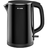Electric Kettle, Miroco 1.5L Double Wall 100% Stainless Steel BPA-Free Cool Touch Tea Kettle with Overheating Protection, Cor