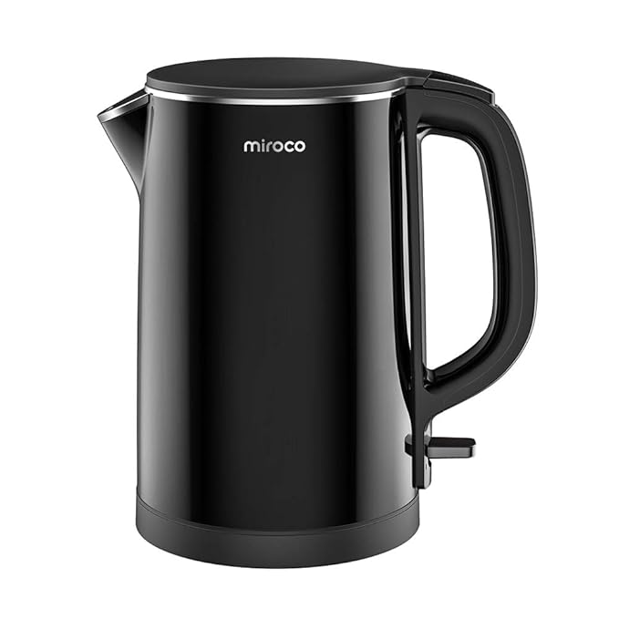 Electric Kettle, Miroco 1.5L Double Wall 100% Stainless Steel BPA-Free Cool Touch Tea Kettle with Overheating Protection, Cordless with Auto Shut-Off & Boil Dry Protection, 1500W Fast Boiling Heater best electric tea kettle