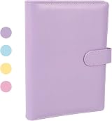falllea A5 PU Leather Ring Binder 6 Ring Refillable Purple Notebook Cover