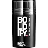 BOLDIFY Hair Fibers (12g) - Fill In Thinning and Fine Hair for an Instantly Fuller, Thicker Look - 14 Shades for Women & Men - Black