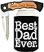 ThisWear for Dad Knife Gift for Grandpa Gift for Papa Best Ever Best Buckin' Laser Engraved Folding Pocket Knife with Funny Beer Coolie Gift Set Best Dad Ever
