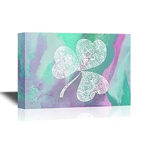 White Floral Clover Leaf Pattern