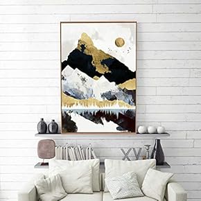 Framed Canvas Home Artwork Decoration Nordic Style Abstract Color Canvas Wall Art for Living Room, Bedroom - 16x24 inches