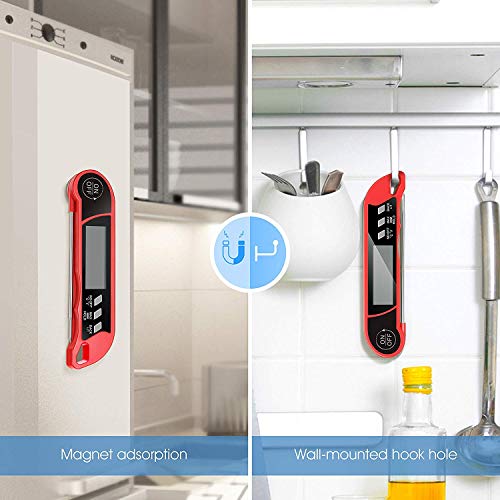 Meat Thermometer, Trofoty Instant Read Digital Meat Thermometer Smart Lcd Display Kitchen Cooking Food Candy BBQ Grill Coffee Milk and Bath Water Temperature Thermometer - Thumbnail 2