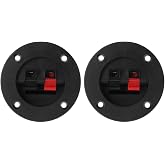 QIXIAMO 2PCS Terminal Round Cup Connector arts for Spring Clip Double Binding ost Screw Wire Gold Car Subwoofer Speake, 75mm, Black