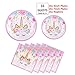 EXIJA Unicorn Party Supplies Set, 16 9inch Dinner Plates+16 7inch Dessert Plates+16 Napkins, Unicorn Plates and Napkins for Birthday Girls Party Favors,Serves 16