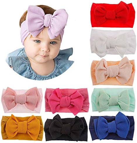 Baby Toddler Elastic Headbands Girls Hairbands with Bow Knot Mixed Colors