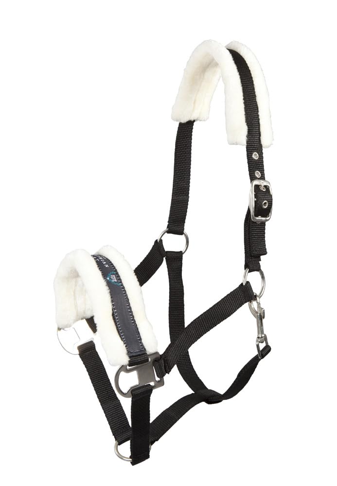 PFIFF 101515 Head Collar with Faux Fur Lined Pony Full Cob