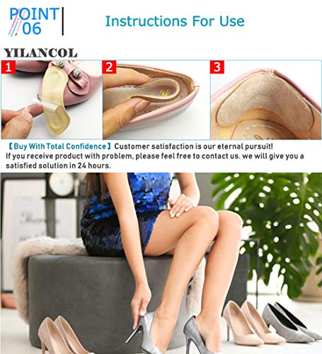 Heel Cushion Inserts & Heel Grips-Reusable Self-Adhesive Shoe Inserts Liners for Men's and Women's Loose Shoes, Shoe Pads for Preventing Heel Slipping, Rubbing, Non-Slip Comfortable Heel Pads-6 pairs