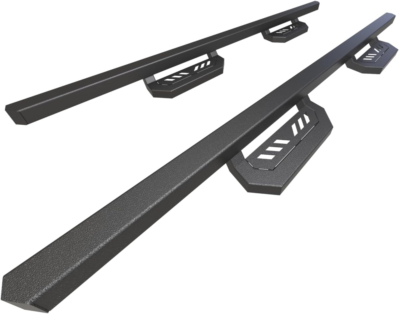 Photo 1 of 7" Running Boards Compatible with 2007-2018 Chevy Silverado 1500/Sierra 1500 2500HD 3500HD Crew Cab (Excl. Diesel Version) - Textured Black Side Step Bars with Anti-Slip Surface