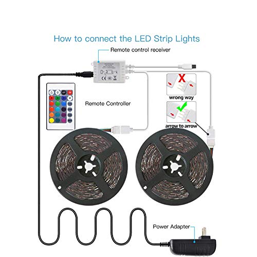 LED Strip Lights with Remote Control Color Changing LED Light Strip,WiFi Music Sync LED Light Strips,RGB Waterproof LED Lights Rope Lights for Bedroom TV Wall Kitchen Mirror Dorm Christmas Kids