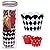 Poker Game Night, Black, White, and Red Party Kit Table Decorations, Cupcake Wrappers, Lollipop Sticks, Paper Straws, Confetti Couture Party Supplies, 60 pcs