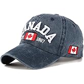 BAIMORE Canada Flag Hat Maple Leaf Embroidered Baseball Cap Adjustable Summer Cotton Women's Men's