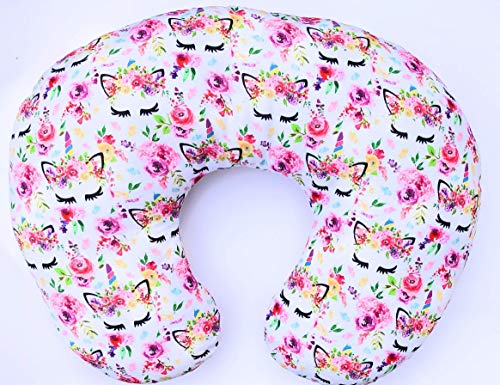 Unicorn Nursing Pillow Cover - Slip Cover - Best for Breastfeeding Moms - Soft Fabric Fits Snug on Infant Nursing Pillow - Great Baby Shower Gift