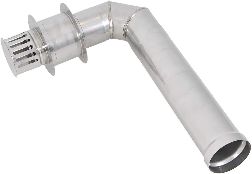 Stainless steel evacuation set with wall bushing, 110/100 mm connection for The TTulpe Indoor B-11