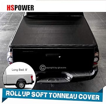 Amazon Com Hs Power 2017 2019 For Ford F250 F350 Sd 8 Ft Bed Black Lock Roll Up Soft Vinyl Tonneau Cover Automotive