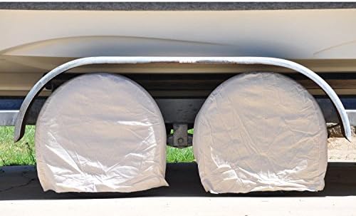 Turboom Tire Cover Set of 4 Waterproof Sun Protectors for RV, Camper, Trailer, Truck Fits 27"-29" Tire Diameter