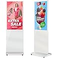 QIXZOCV 43 Inch Digital Signage Advertising Display Kiosk LCD Screen Indoor Floor Standing Commercial Totem Android System Vertical Poster with Auto Media Player-White