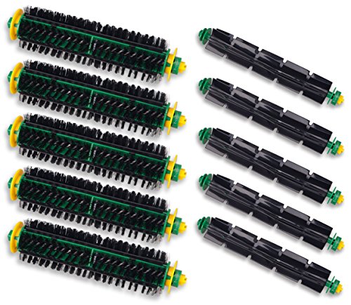 I-clean Replacement Bristle Brush and Flexible Beater Brush5 Set] for iRobot Roomba 500 Series 510 530 535 540 550 560 570 580 Vacuum Cleaning Robots
