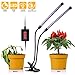 Aetel Timing Function Dual Head Led Grow Light 12W Dimmable 5 Levels with 360 Degree Flexible Gooseneck for Indoor Plants Small Growing Tent Home Hydroponic Garden Greenhouse Office
