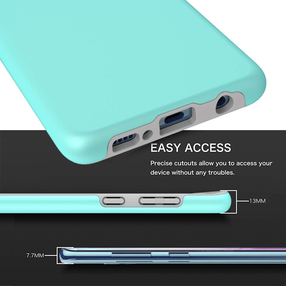 Galaxy S10 Plus Case, Androgate [Pearl Series] Hybrid Matte Protective Back Cover Bumper Case for Samsung Galaxy S10 Plus, Mint Green