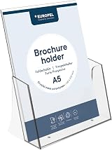 Europel Leaflet & Brochure Holder A5 Crystal Clear Acrylic Portrait
