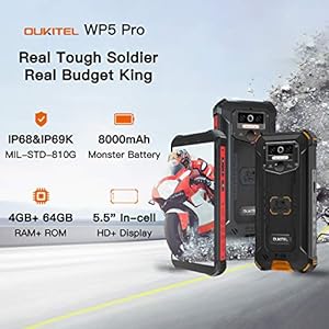 OUKITEL WP5 Pro Rugged Smartphone, Batteria 8000mAh, Display 5.5'', Quad-core 4GB +64GB Android 10.0 Telefono da Lavoro… - immagine 3