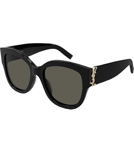 SAINT LAURENT Women's Square Metal Sunglasses, Gold Gold Brown