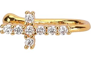 MILETINE Nose Rings,Fake Nose Ring,Septum Nose Ring,Piercing Jewelry Gift for Men Women,Nose Piercing Clip Eye-catching U Shape Copper Cubic Zirconia Multi-Style Shiny Ear Cuffs Nose Stud for Daily Wear - 15