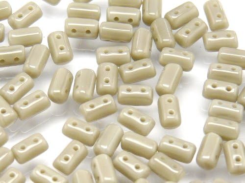 Czech Glass Two-Hole Seed Beads RULLA 3x5mm 20gram OPAQUE GREY