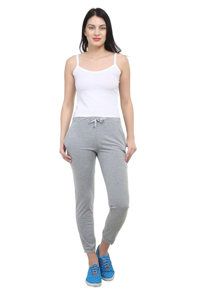 vimal black cotton blend trackpant for women